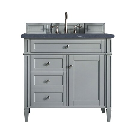 James Martin Vanities Brittany 36in Single Vanity, Urban Gray w/ 3 CM Charcoal Soapstone Quartz Top 650-V36-UGR-3CSP